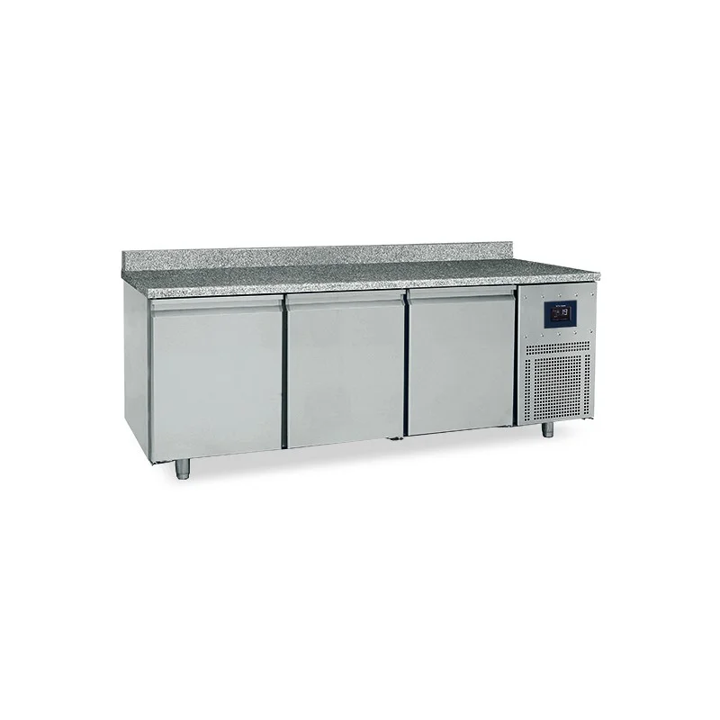 Soldes Tour pâtissier adossé négatif avec dessus granit - 3 portes - T°-10/-25°C - 600 x 400