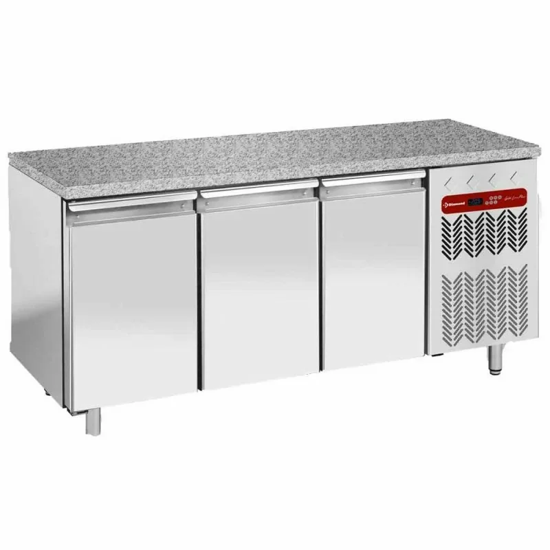 Tour pâtissier avec dessus granit - 3 portes - Froid négatif ventilé - 600 x 400 Solde