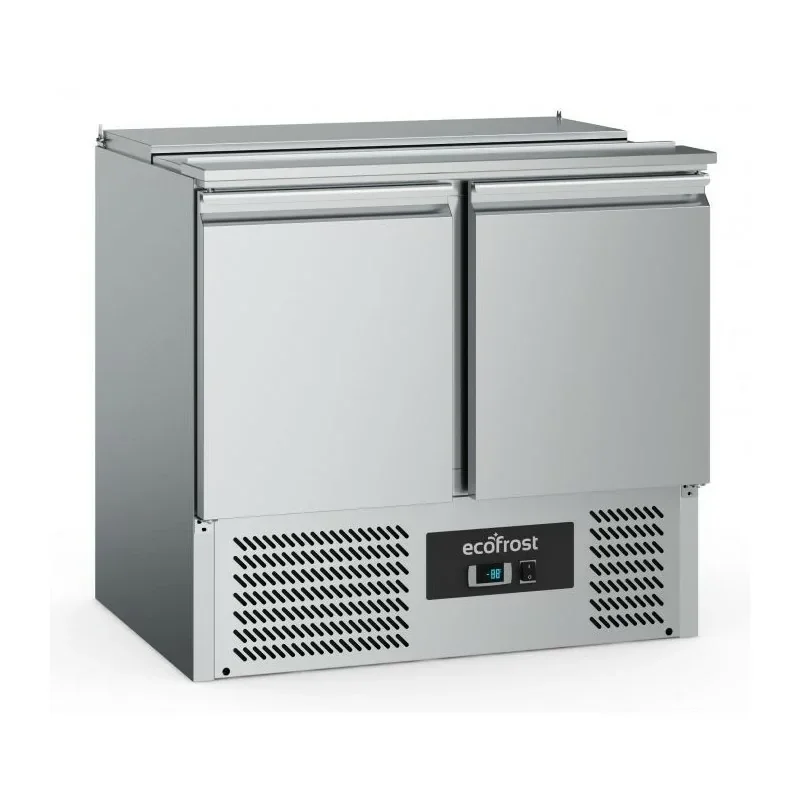 Dernière Chance Meuble saladette à capot inox 2 portes - GN 1/1
