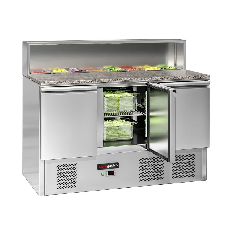 Paiement Sécurisé Saladette - 3 portes - 1368 x 700 x 1086 mm - Capacité 8 GN 1/6 - Premium