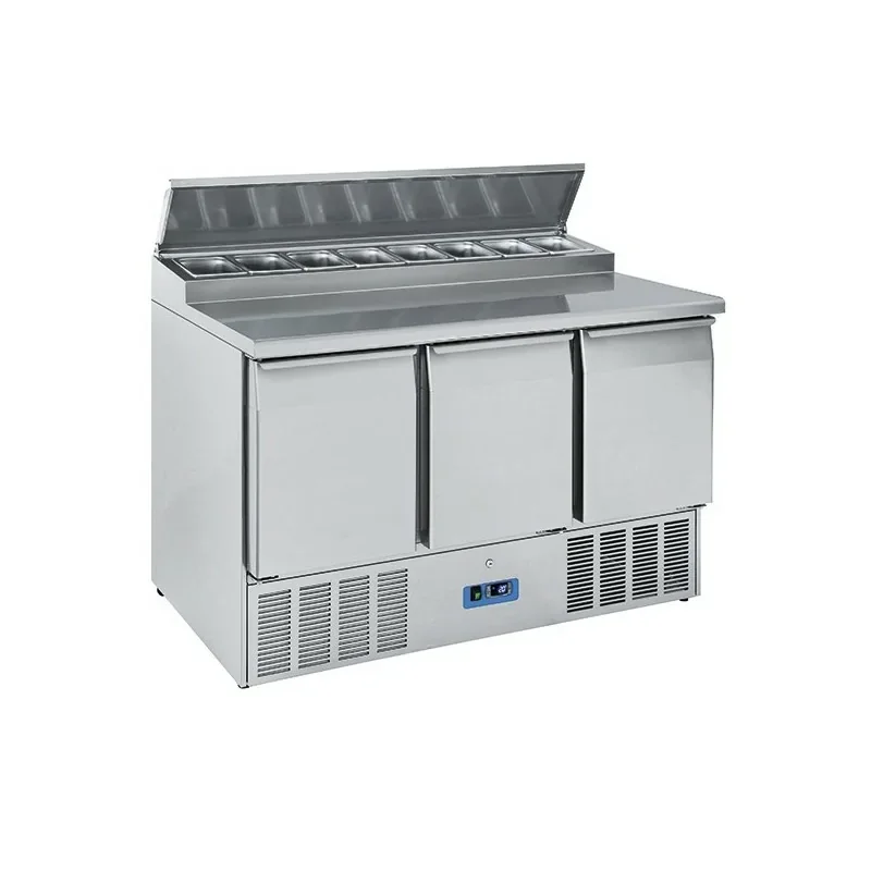 saladette avec 3 portes GN 1/1, 8x GN 1/6 h : 150 mm, 0°/+8°C Promotion