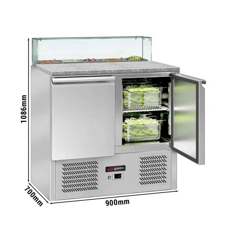 Offre Exclusive Saladette ECO avec 2 portes - 900x700mm - 5x GN 1/6