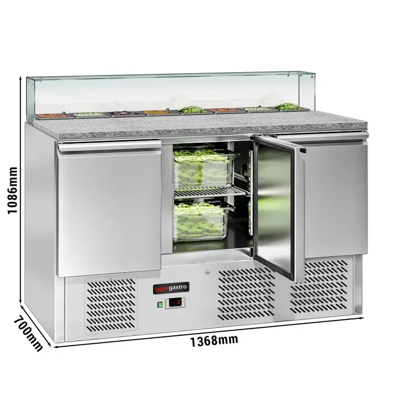 Remise Saladette ECO avec 3 portes - 1368x700mm - 8x GN 1/6
