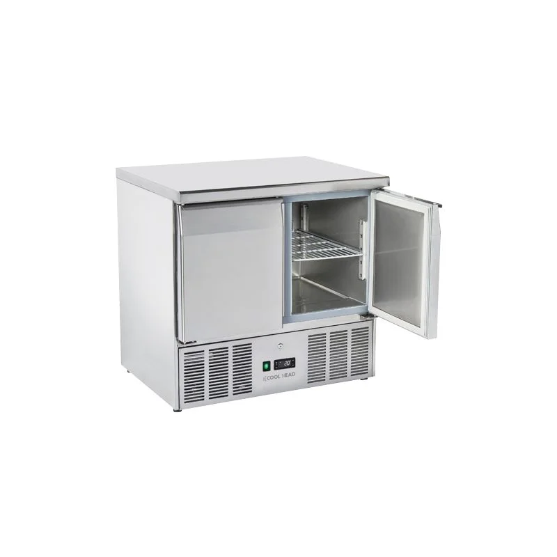 Saladette réfrigérée 2 portes GN1/1 inox 214 L Expédié Aujourd’hui