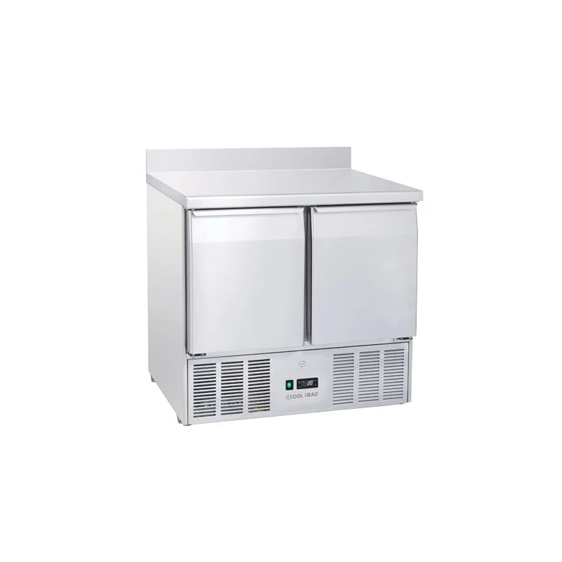 Petit Prix Saladette réfrigérée 2 portes GN1/1 inox avec dosseret 214 L