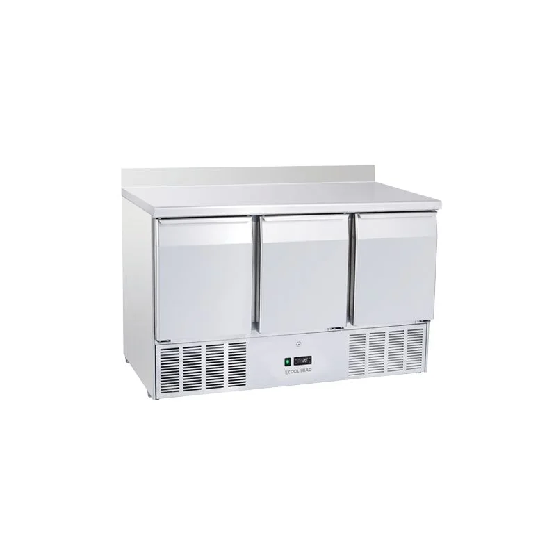 Achetez Aujourd’hui Saladette réfrigérée 3 portes GN1/1 inox avec dosseret 342 L