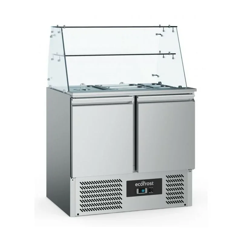 Promotion Saladette réfrigérée avec pare-haleine- Froid statique - 2 portes - 3 x GN 1/1