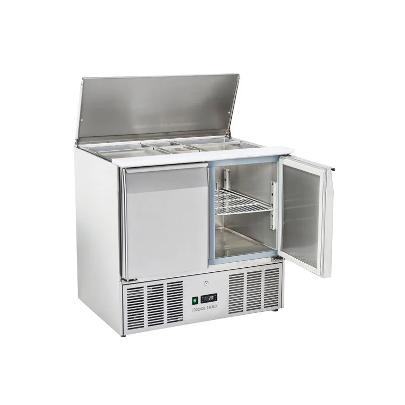 Saladette réfrigérée ouverte 2 portes GN1/1 inox 232 L Marque