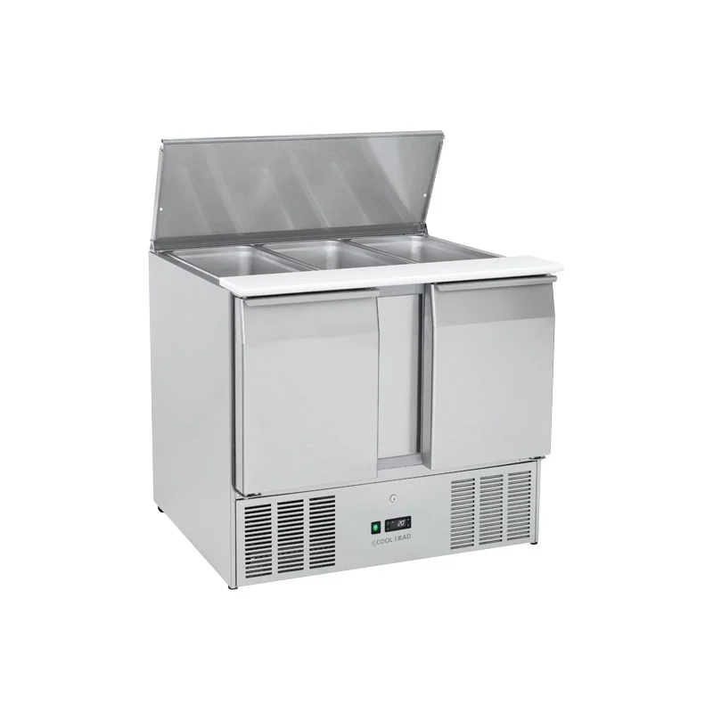 Saladette réfrigérée ouverte 2 portes GN1/1 inox 269 L Produit De Marque