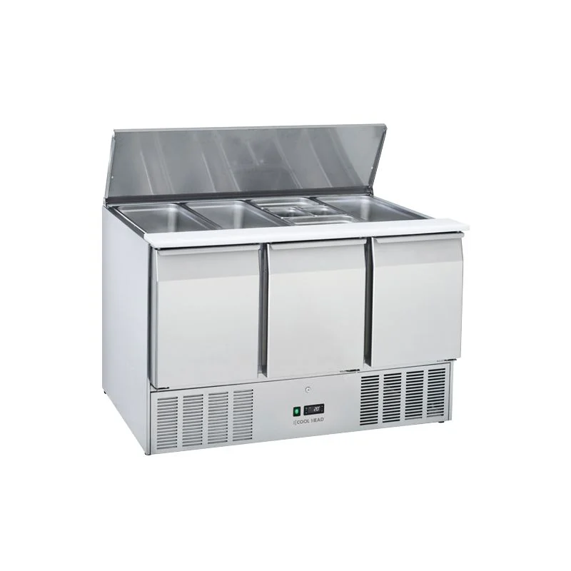 Jusqu’à Épuisement Des Stocks Saladette réfrigérée ouverte 3 portes GN1/1 inox 350 L