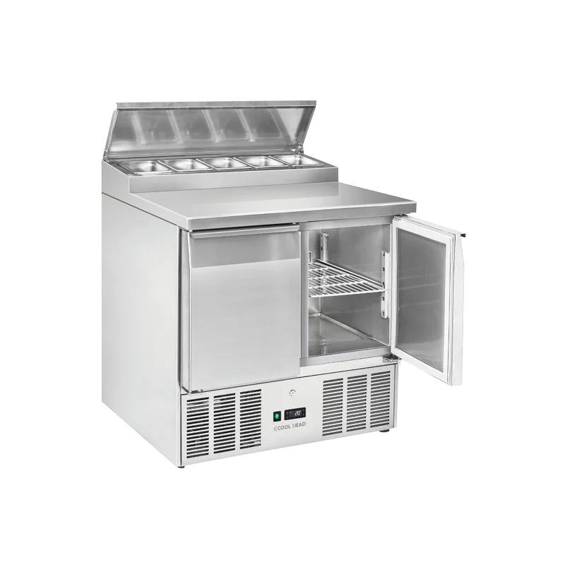 Saladette réfrigérée pour sandwichs 2 portes GN1/1 inox capacité 5x GN1/6 239 L Commande En Gros