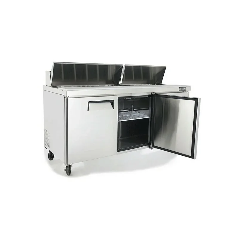 Dernier Modèle Table de préparation positive avec saladette à capot incorporée - 3 portes - 18 x GN 1/6