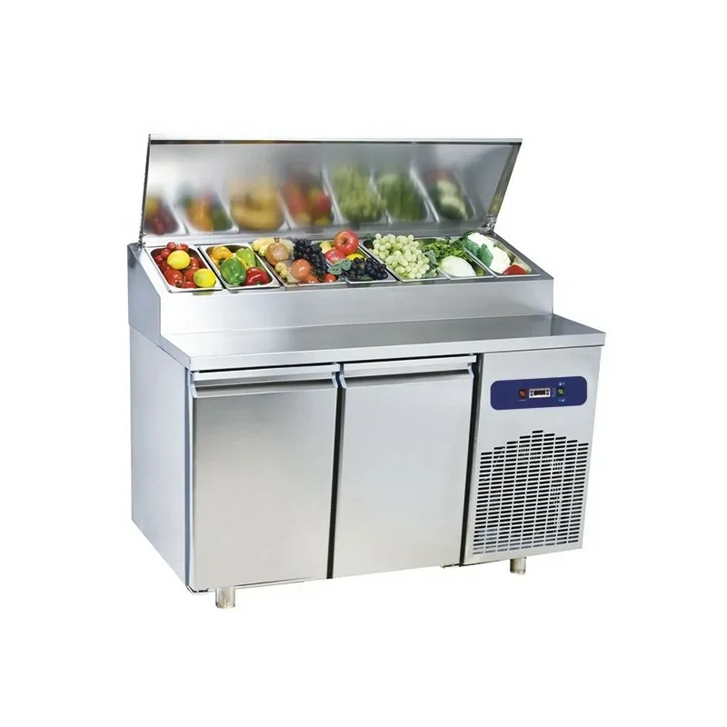 Seulement Aujourd’hui Table de préparation réfrigérée avec 2 portes GN 1/1, 7x GN 1/3 h : 150 mm, +2°/+8°C