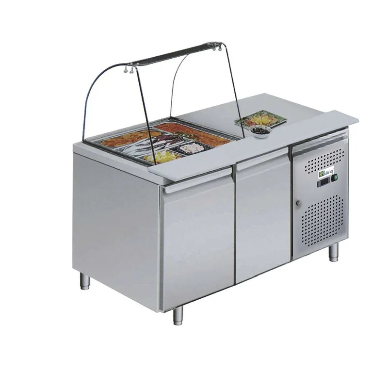 Super Prix Table refrigérée 2 portes + saladette ouverte