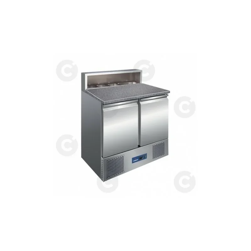 Table réfrigérée à pizzas - 2 portes - Capacité 5 GN 1/6 - Haute Qualité