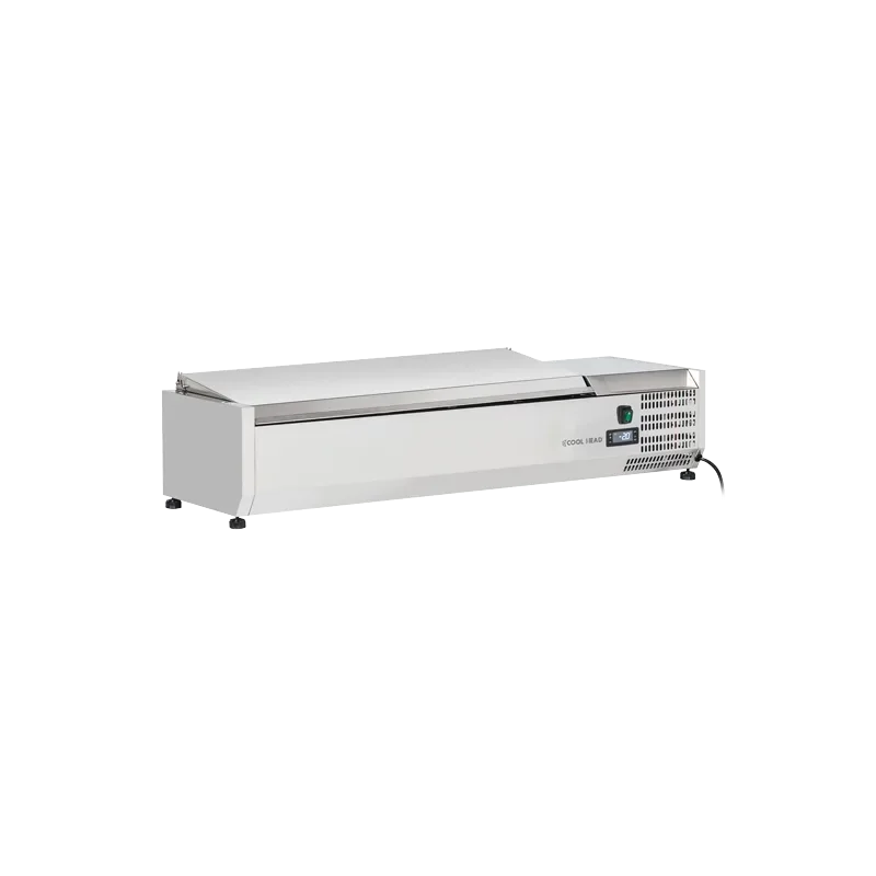 Présentoir à ingrédients couvercle inox à poser - Bacs GN 1/3 x 4 Réduction