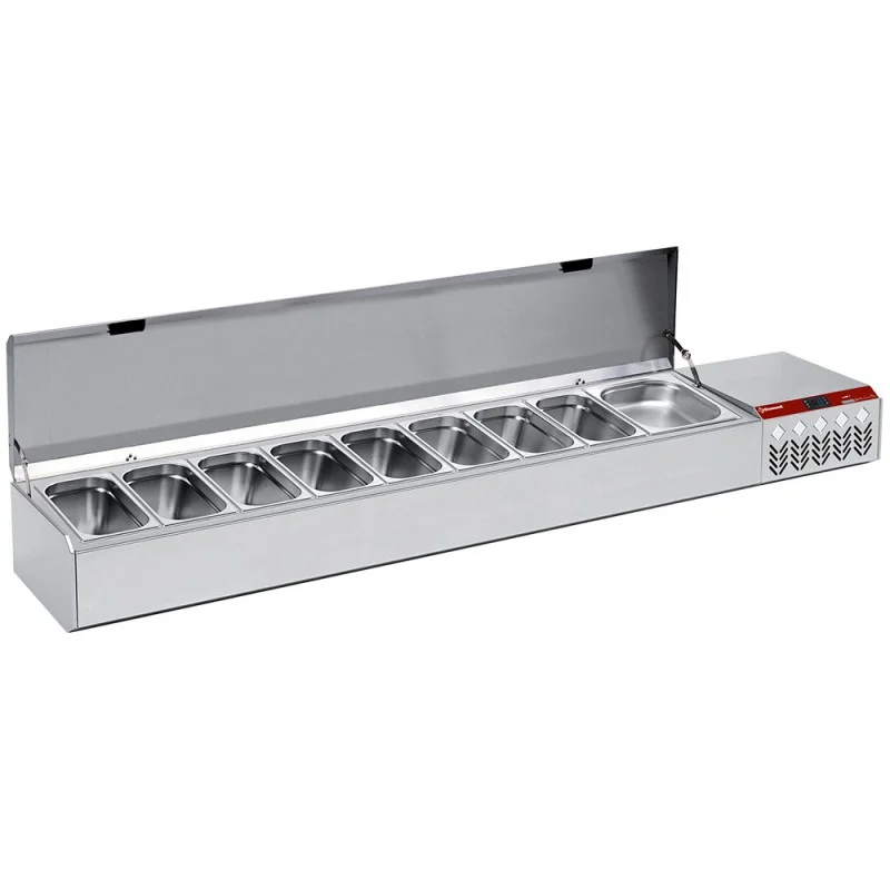Saladette à ingrédient à poser GN 10x1/3 avec couvercle inox Meilleur Choix