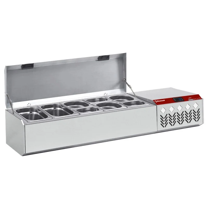 Haute Qualité Saladette à ingrédient à poser GN 5x1/4 avec couvercle inox