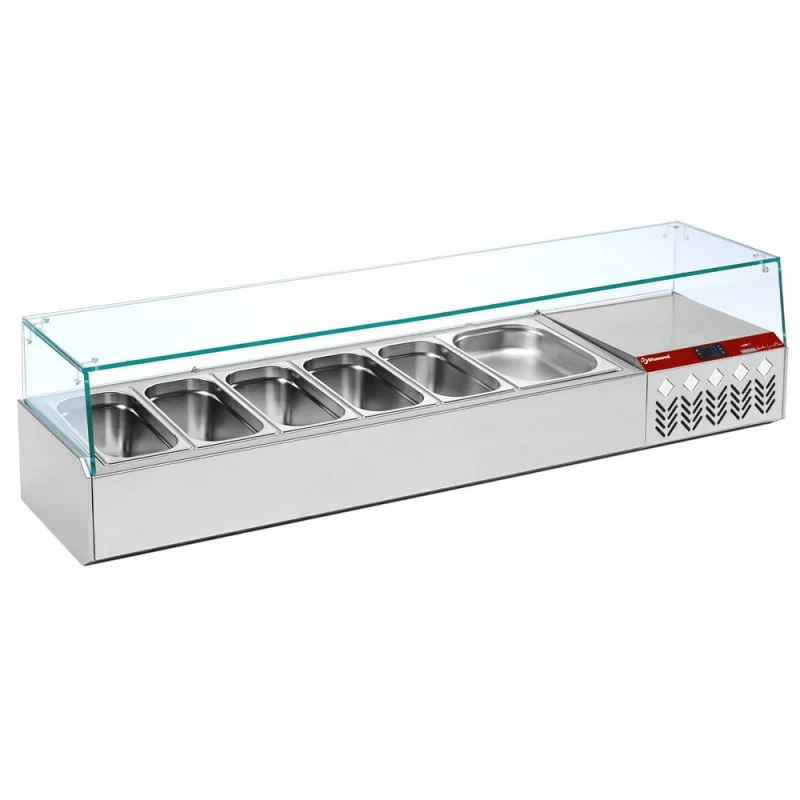 Saladette à ingrédient à poser GN 6x1/3 avec vitrine Prix Cassé