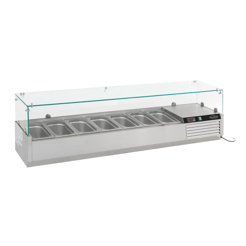 Prix Promo Saladette réfrigérée à poser1/4 GN x 7 - 1600 x 335 x 435 mm