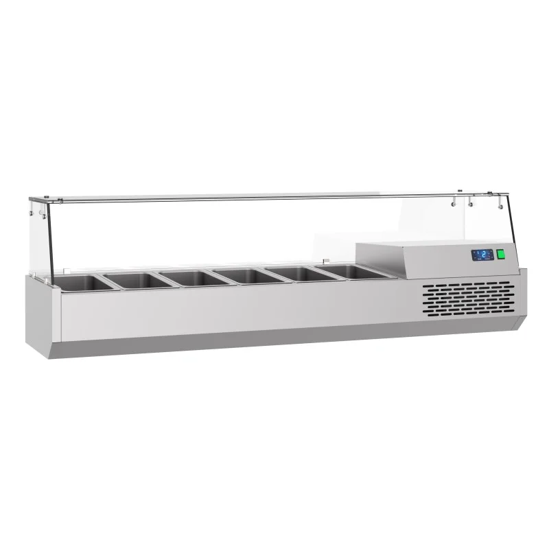 Saladette réfrigérée à poser6X 1/3 GN - 1550 x 390 x 460 mm Réduction