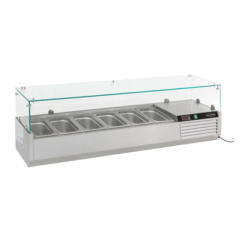 Saladette réfrigérée à poser 1/3 GN x 6 - 1400x395x435 mm Prix Cassé