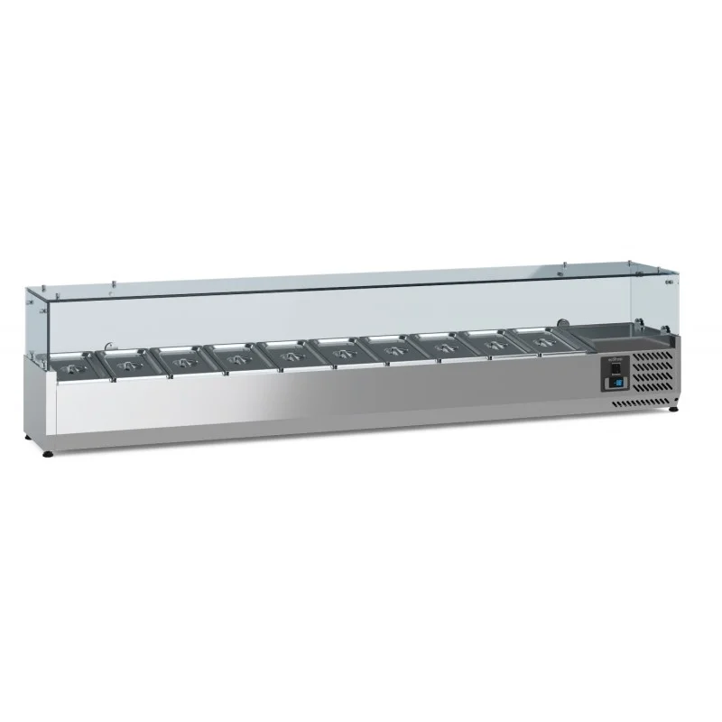 Saladette réfrigérée à poser 1/4 GN x 10 - 2000 x 335 x 435 mm Pas Cher