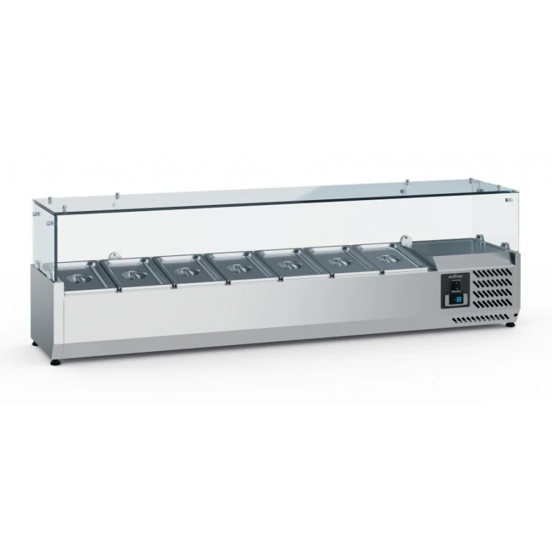 Saladette réfrigérée à poser 1/4 GN x 7 - 1600x335x435 mm Achat Immédiat