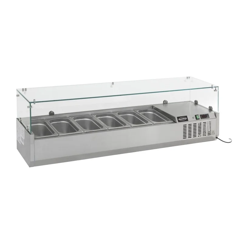 Saladette réfrigérée à poser 1/4 GN x 8 - 1800 x 335 x 435 mm Populaire