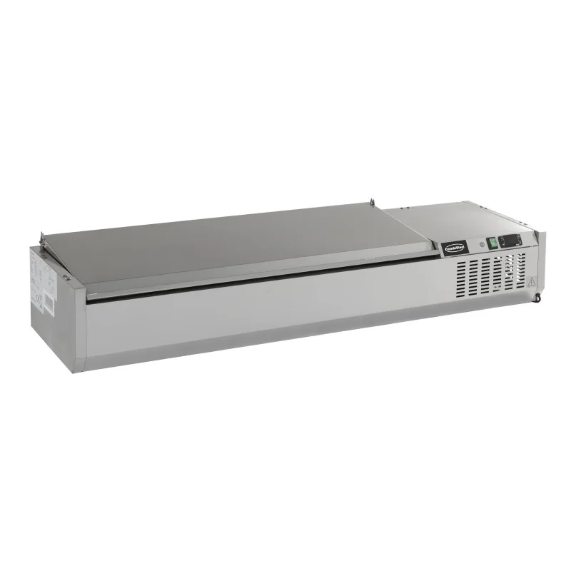 Produit De Marque Saladette réfrigérée à poser avec couvercle en acier inox 1/3GN x 3 - 1200 x 395 x 225 mm
