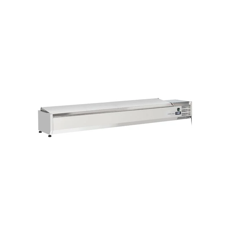 Vitrine horizontale réfrigérée 10 x GN1/4 inox couvercle acier inox 66L Meilleure Vente