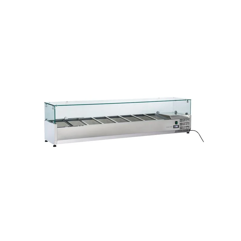 Offre Du Jour Vitrine horizontale réfrigérée 8 x GN1/3 inox couvercle verre trempé 73L