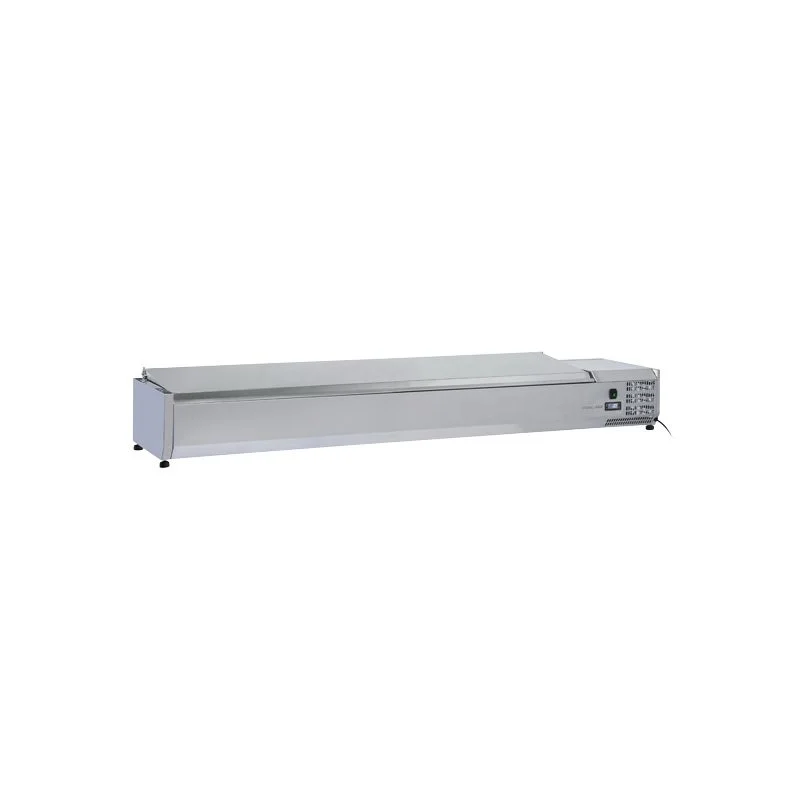 Usine Directe Vitrine horizontale réfrigérée 9 x GN1/3 inox couvercle acier inox 83L