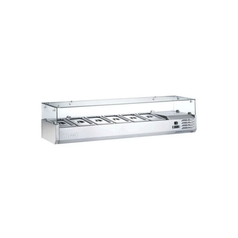 Vitrine réfrigérée à poser - 6 bacs gn 1/3 - prof 395 mm Dernier Modèle
