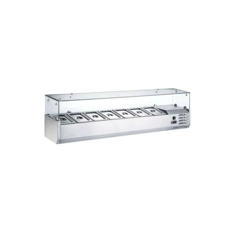 Bon Plan Vitrine réfrigérée à poser - 7 bacs gn 1/4 - prof 335 mm
