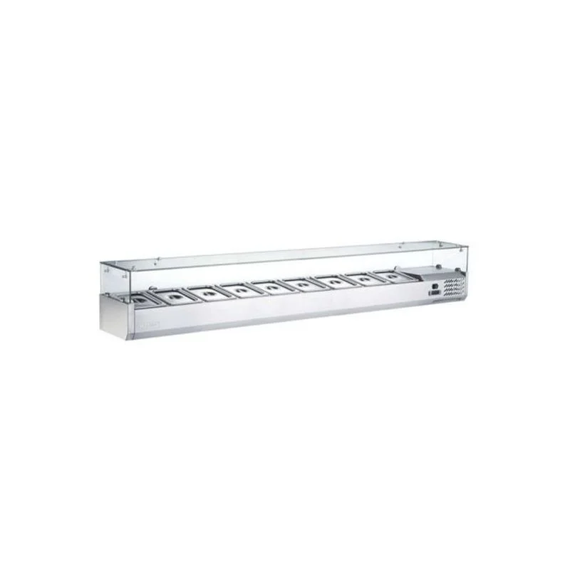 Expédié Aujourd’hui Vitrine réfrigérée à poser - 9 bacs gn 1/3 - prof 395 mm