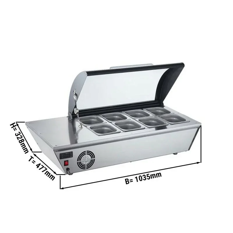 Jusqu’à Épuisement Des Stocks Vitrine réfrigérée de table / vitrine à poser - 67 litres - 1030 mm - pour 8x GN 1/6 ou 4x GN 1/3