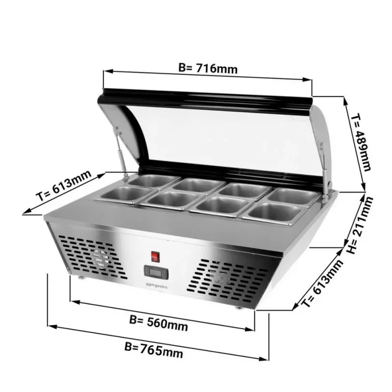 Marque Vitrine réfrigérée de table / vitrine à poser - 67 litres - 760mm - pour 8x GN 1/6 ou 4x GN 1/3