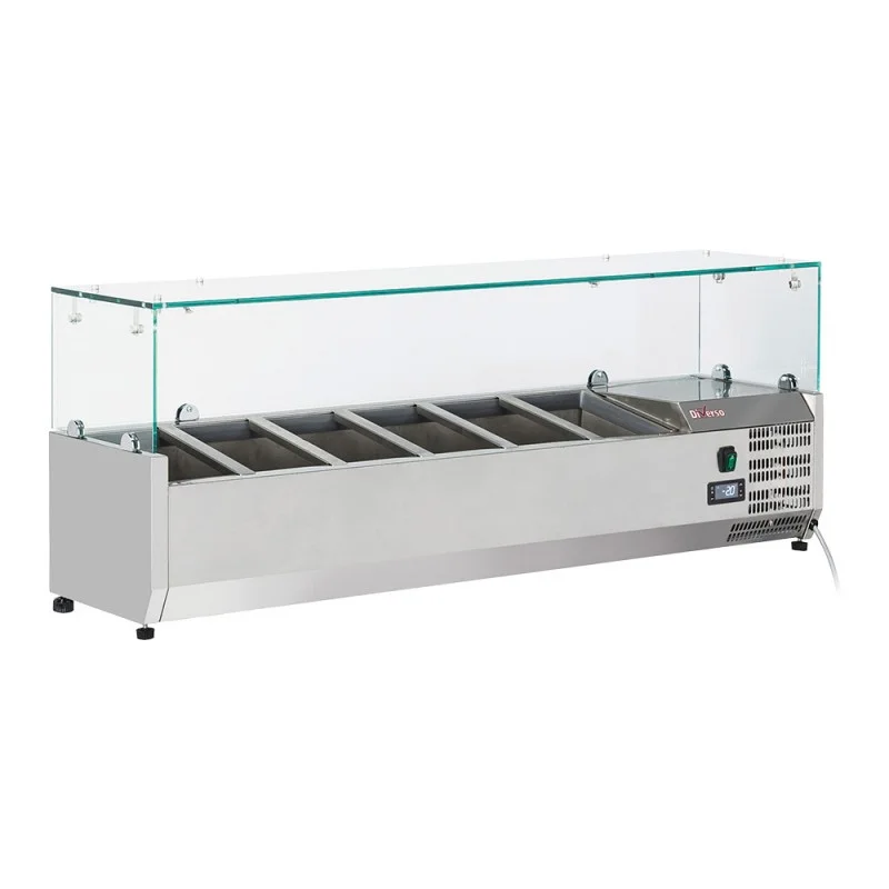 Usine Directe Vitrine Réfrigérée Éco-Responsable 6x GN1/4 avec Structure en Acier Inoxydable