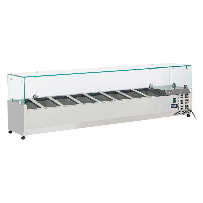Vitrine Réfrigérée Éco-Responsable 8x GN 1/4 avec Structure en Acier Inoxydable Achat Immédiat