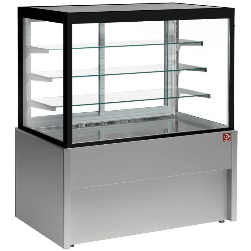 Comptoir vitrine panoramique chauffante 4 niveaux sans réserve gris 1000 mm de largeur Prix Bas