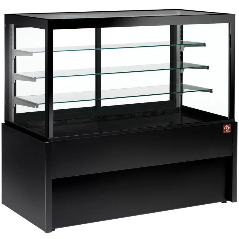 Must-Have Comptoir vitrine panoramique ventilé 4 niveaux sans réserve noir 1000 mm de largeur