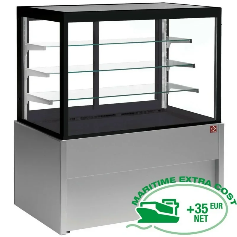 Soldes Comptoir vitrine panoramique, neutre, 4 niveaux, sans réserve - GRIS - 1000 x 780 x 1380 mm