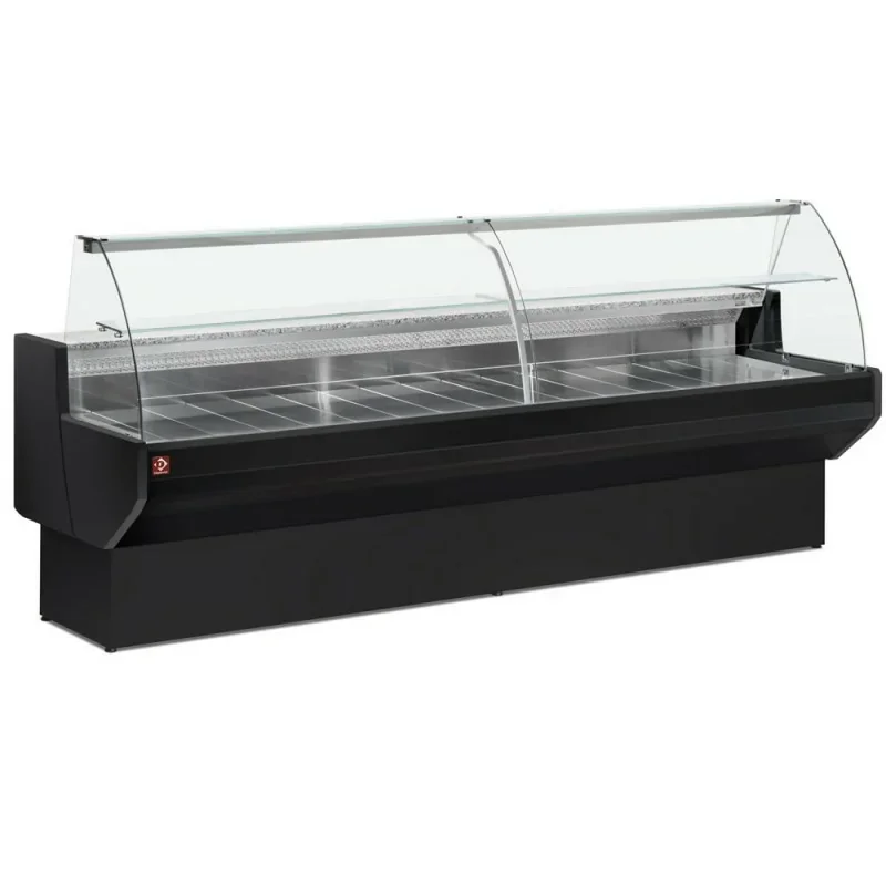 Populaire Comptoir vitrine réfrigéré à vitre bombé, avec réserve - 1040 x 910 x 1280 mm - T° 0/+2°C - Diamond