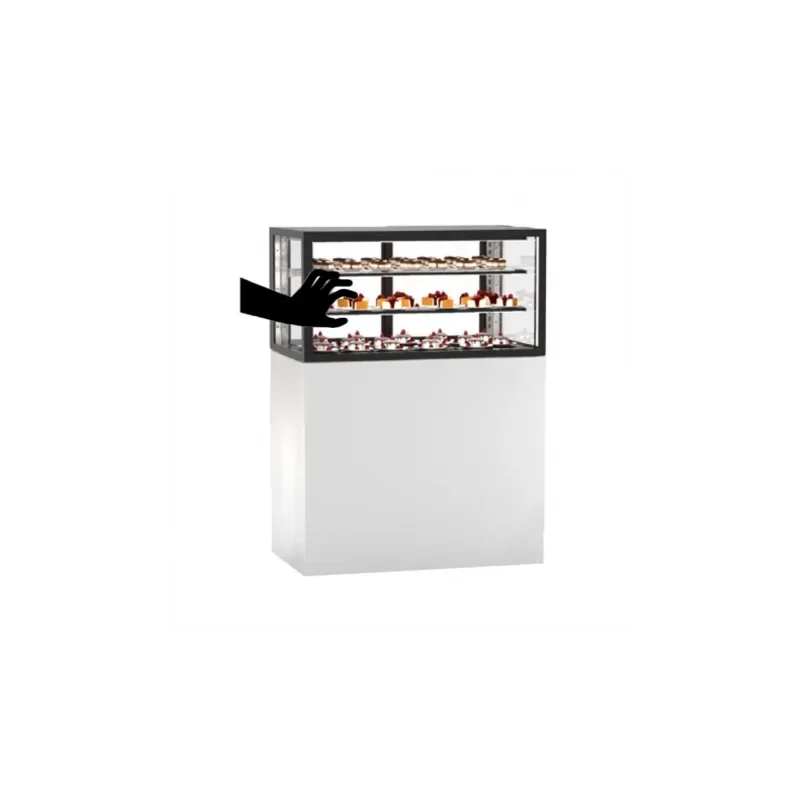 Commander Vite Vitrine boulangerie neutre - Service avant (ouvert)-arrière - Série INTEGRA - Base de 100 - 2 niveaux - 1000x600x1400 mm - SAYL