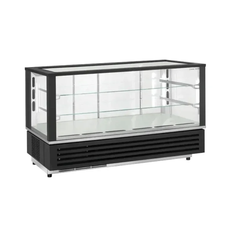 Dernière Chance Vitrine comptoir de patisserie panoramique portes arrière coulissantes 280 litres - 1192x676x731 mm