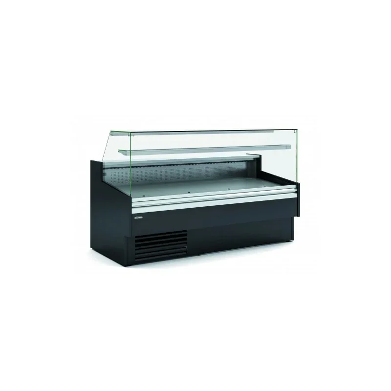 Achat Immédiat Vitrine comptoir noire avec étagère intermédiaire - Froid ventilé - 1505 x 940 x 1340 mm - Docriluc