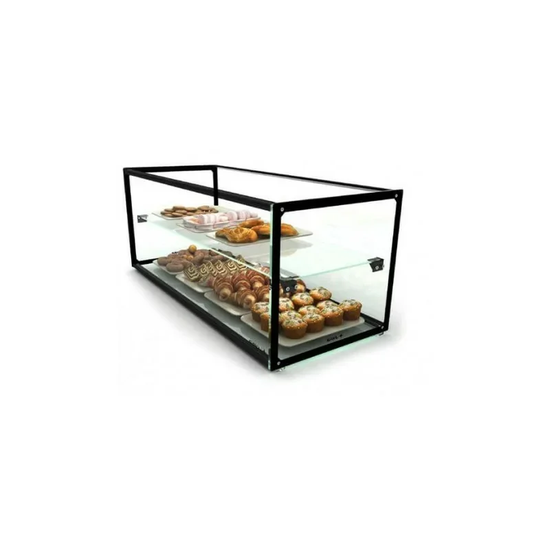 Vitrine d'exposition neutre - 2 niveaux - Version Small - Cuve plane - EP36 - SAYL Prix Bas