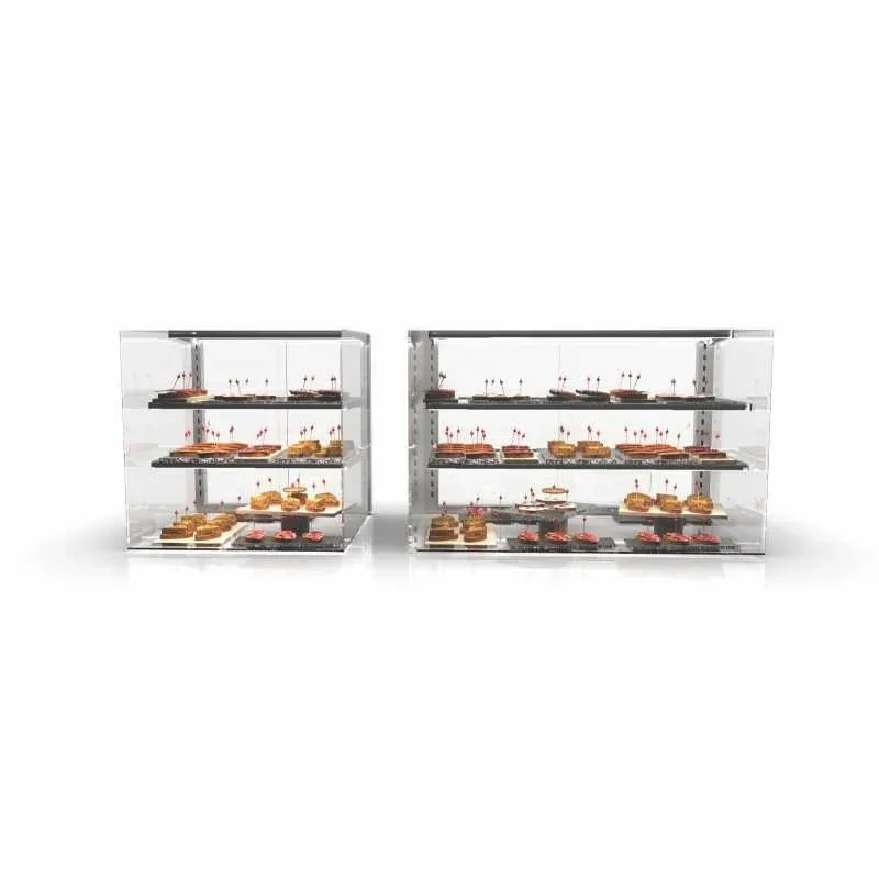 Vitrine d'exposition neutre avec double LED pour chaque étagère - Taille Large Paiement Sécurisé