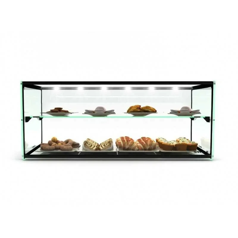 Produit De Marque Vitrine d'exposition neutre avec LED - 2 niveaux - Cuve plane - EP30 - SAYL